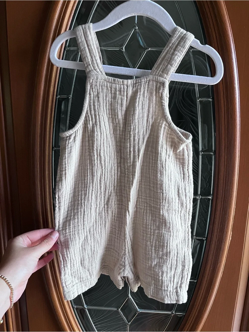 okie dokie cotton Cream Gauze Short Overalls NWOT Size 18 Months Unisex